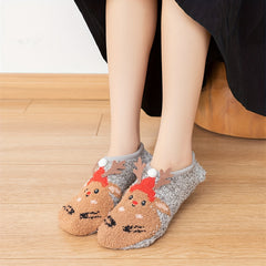 Cute Cartoon Print Fuzzy Socks for Women