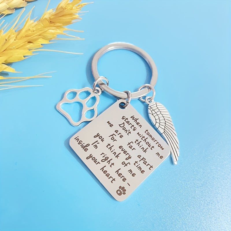 Stainless Steel Dog Memorial Keychain