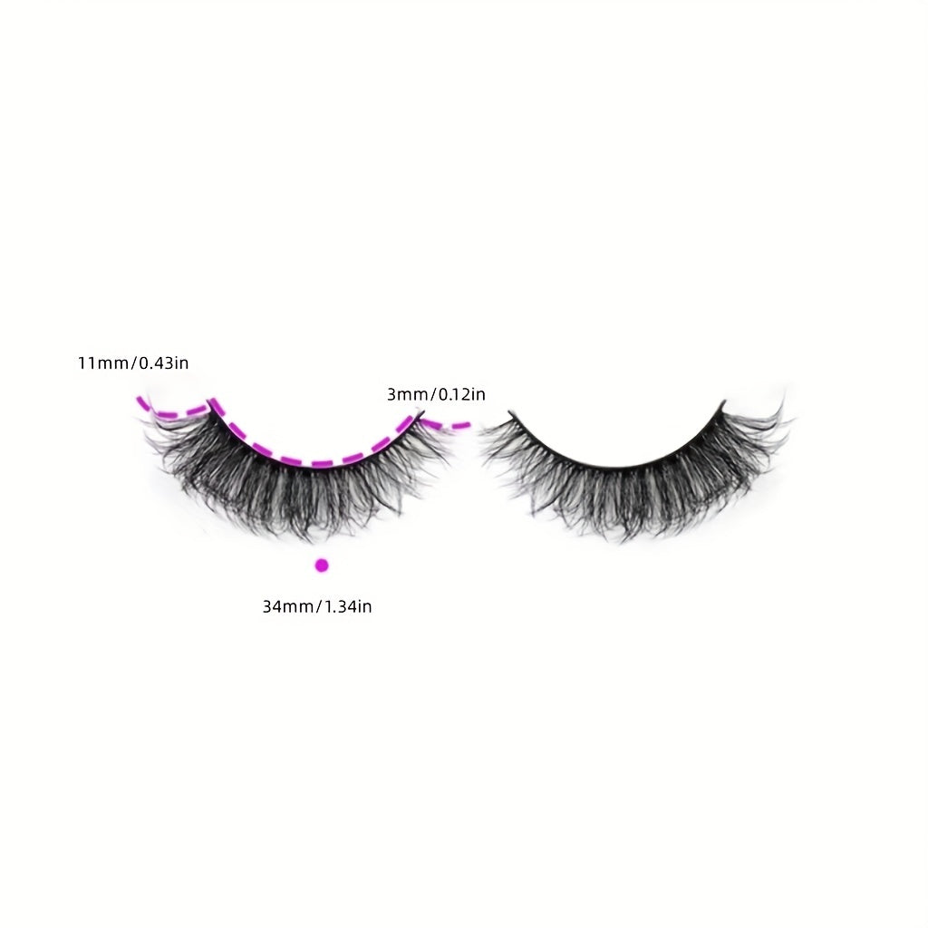 3D Natural Thick False Eyelashes Fluffy Short And Long Lashes
