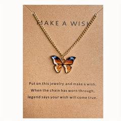 Bohemian Style Butterfly Pendant Necklace Holiday Gift