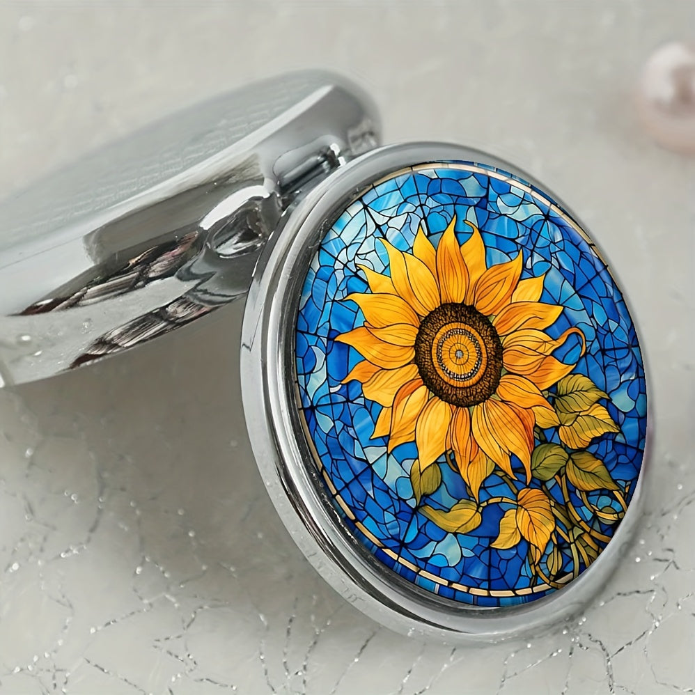 Sunflower Pill Box 3 Compartment Portable Medicine Organizer