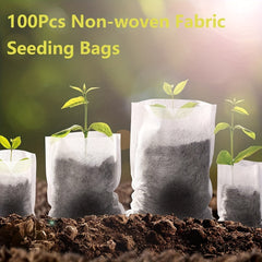 100pcs Biodegradable Grow Bags for Plants Non Woven Nursery Bags