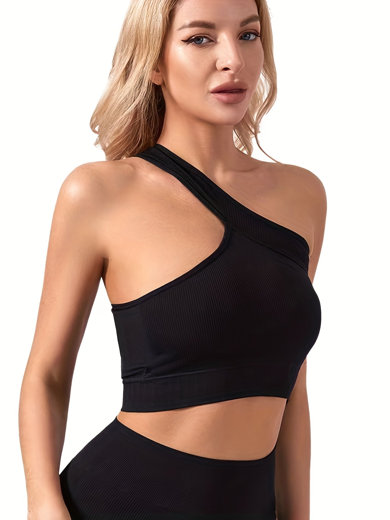 Ribbed Asymmetrical Wireless Bralette Women's Lingerie
