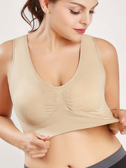 2 Pack Plus Size Sports Bra Set Solid Medium Stretch Breathable Yoga Bra