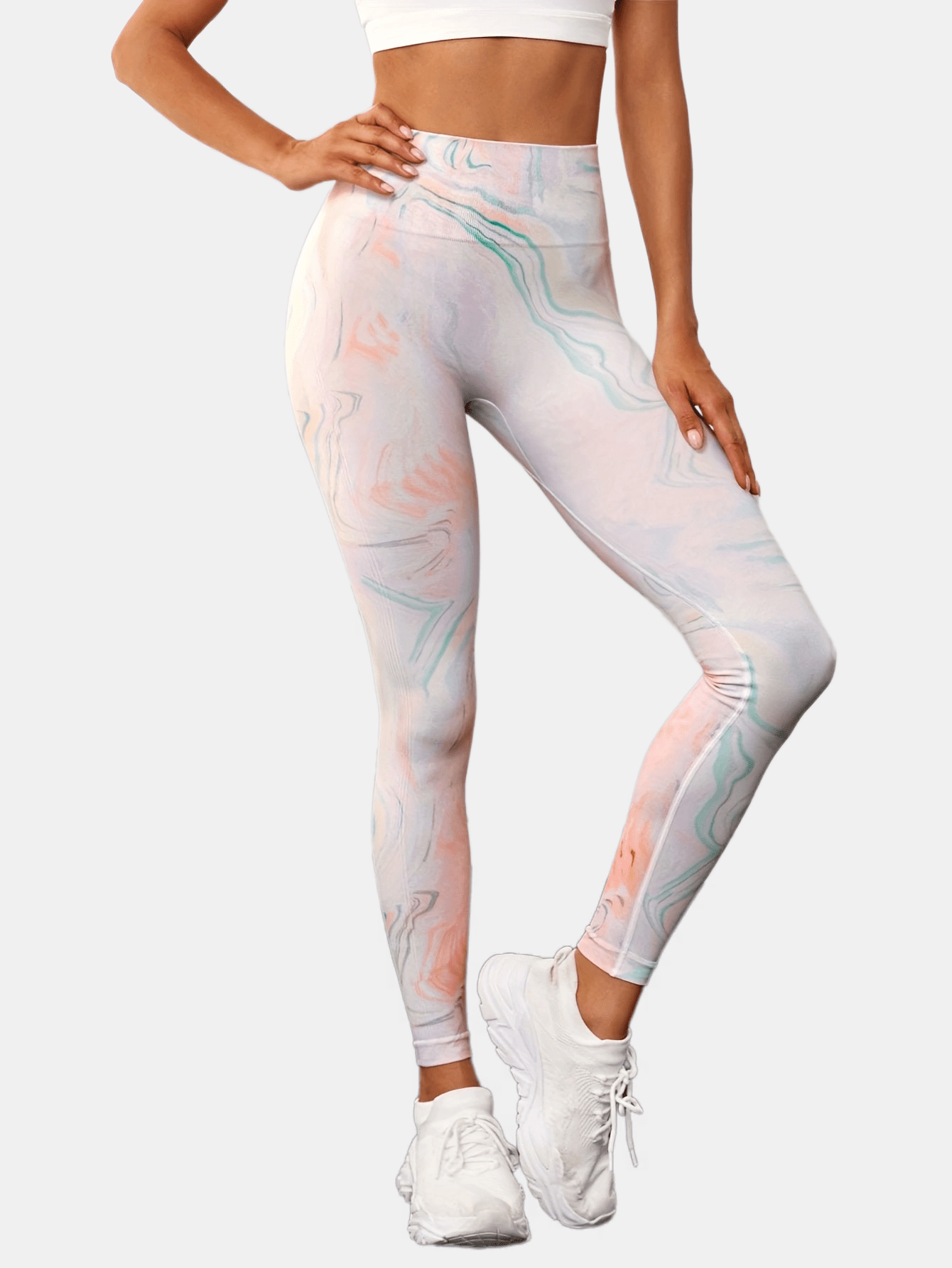 Tie Dye Seamless Yoga Pants Slim Fit High Waist Quick Drying High Stretch
