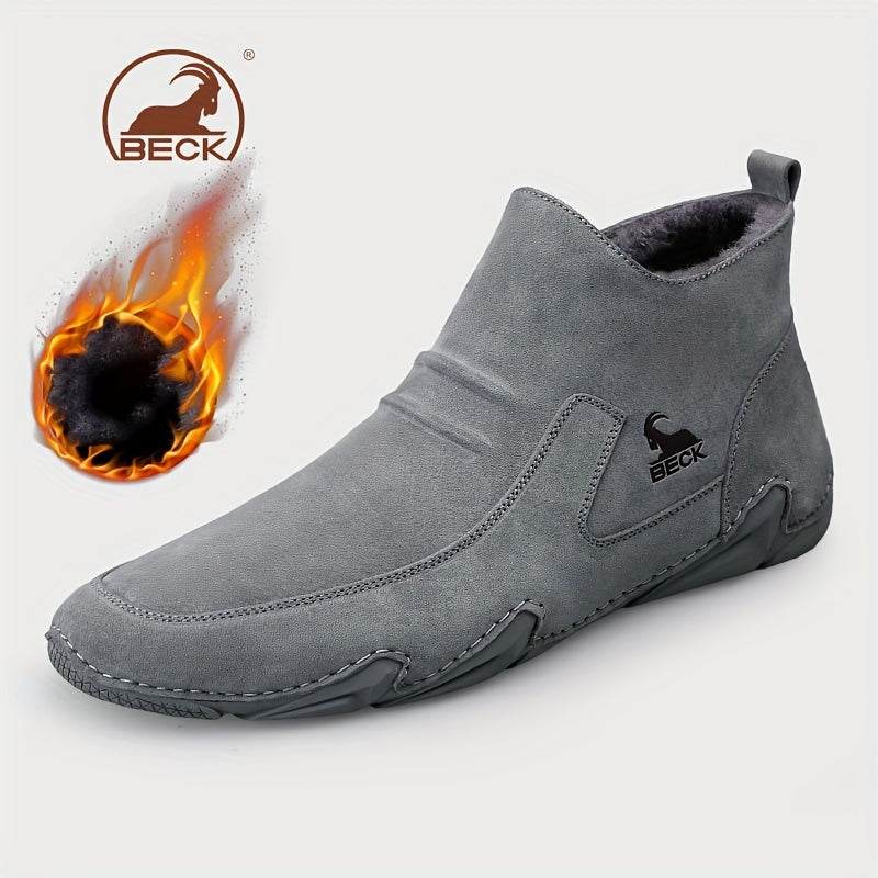Men's Thermal Winter Shoes Boots Side Zipper Casual Walking Shoes