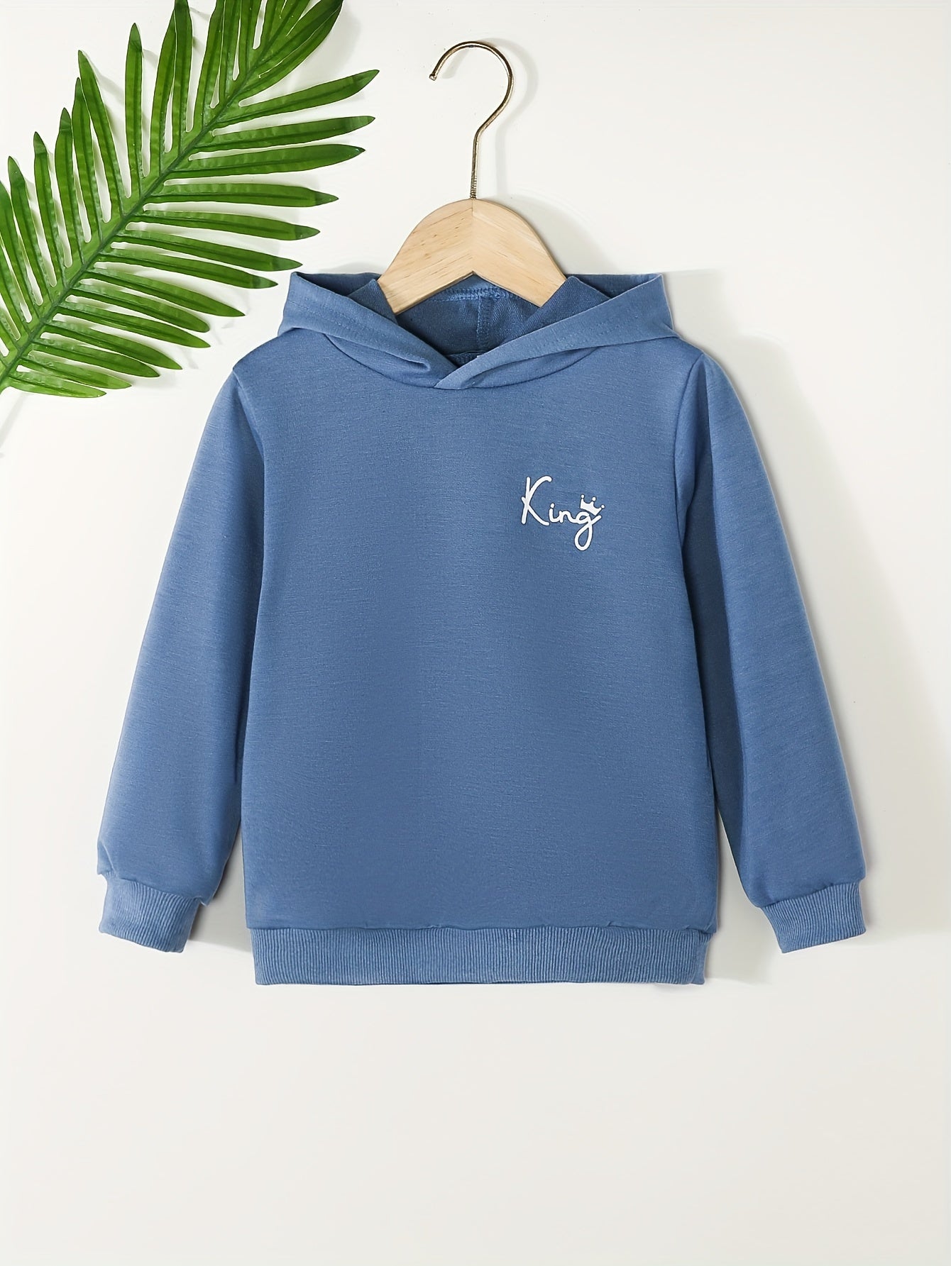 KING Print Kid's Hoodie Long Sleeve Top Hooded Pullover
