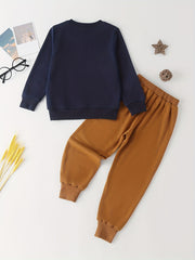 2pcs Boys Teen KING Pullover & Pants Set For Spring