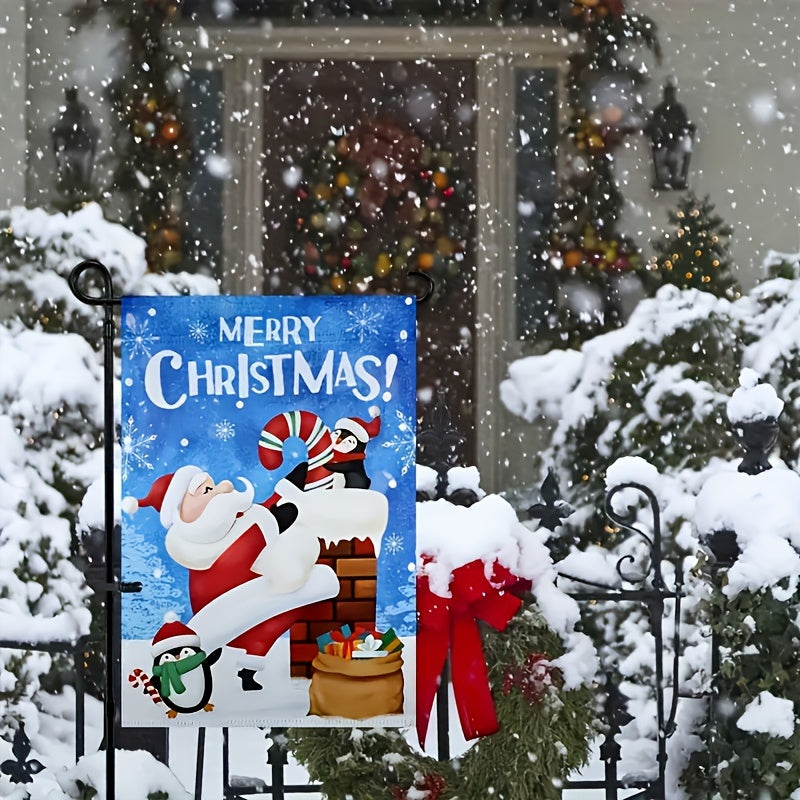 Snowman Garden Flag 12x18 Snowflake Winter Decor