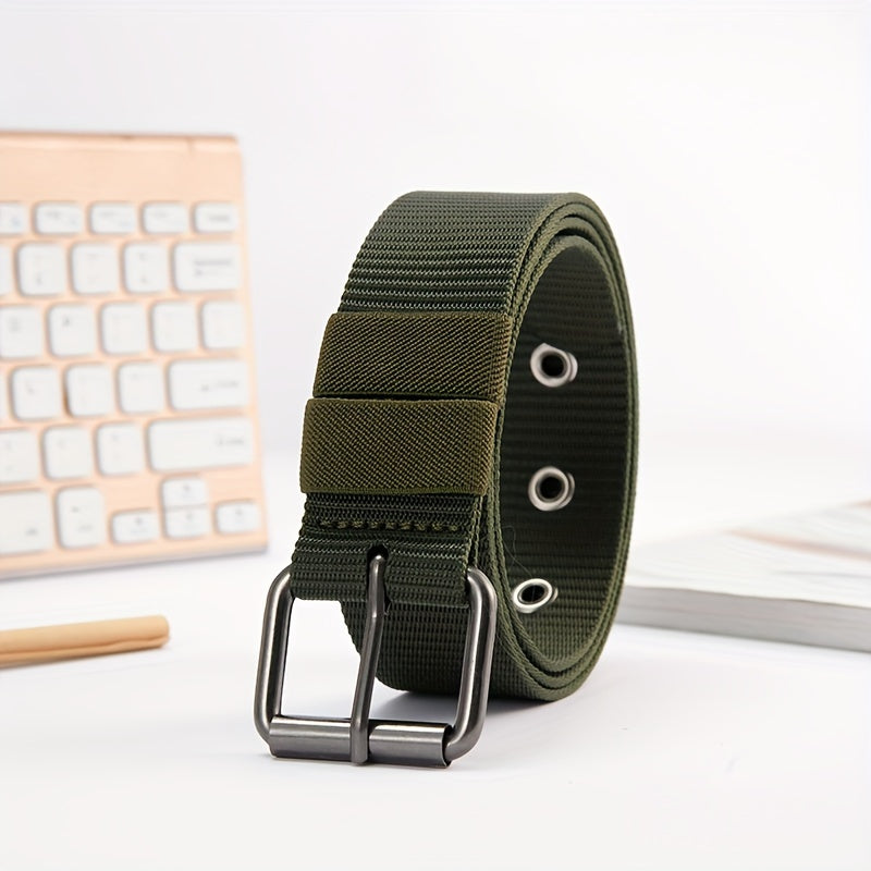 38mm Nylon Men's Belt Military Style Buckle Outdoor Sports Solid Color