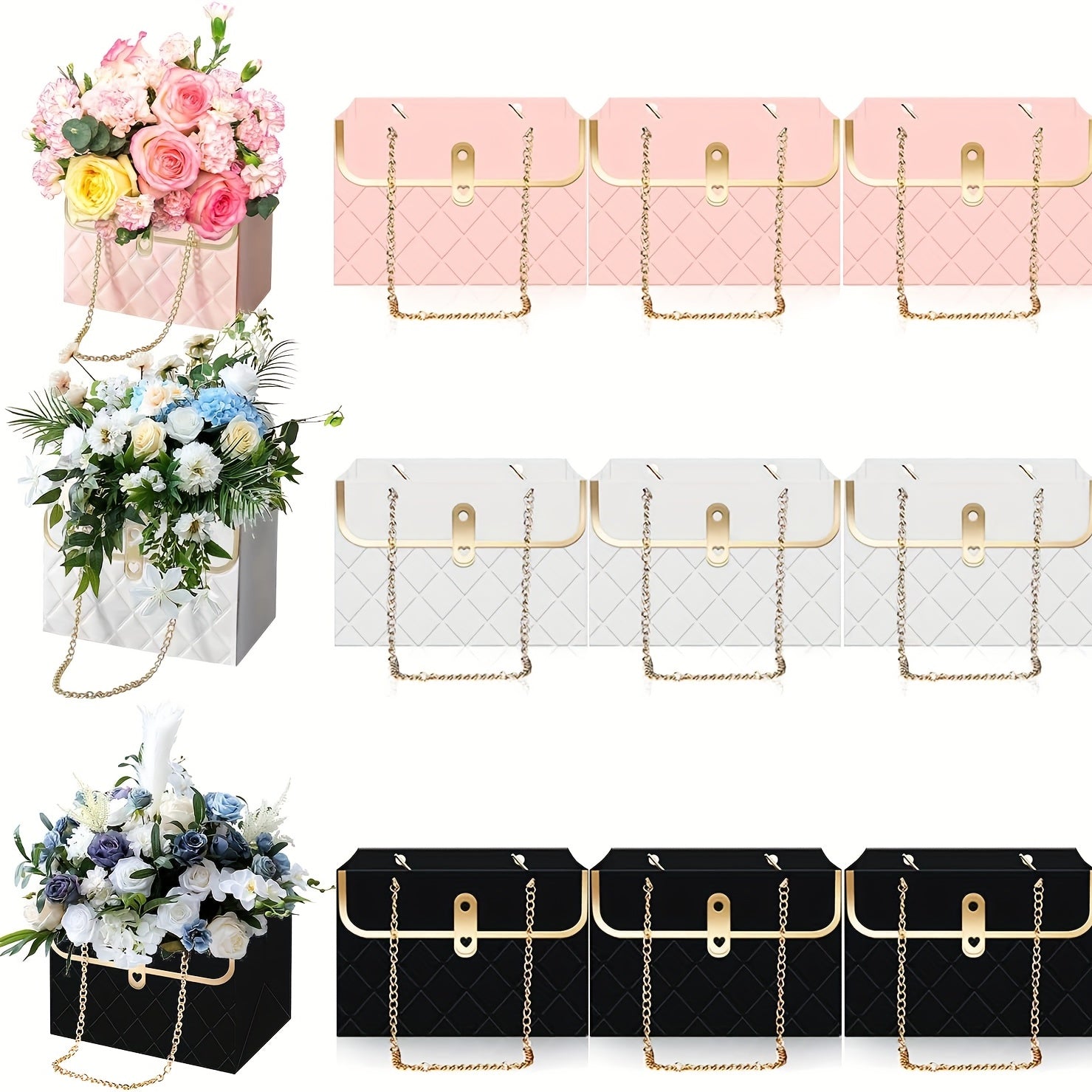 12pcs Flower Gift Bags with Handles for Mother's Weddings