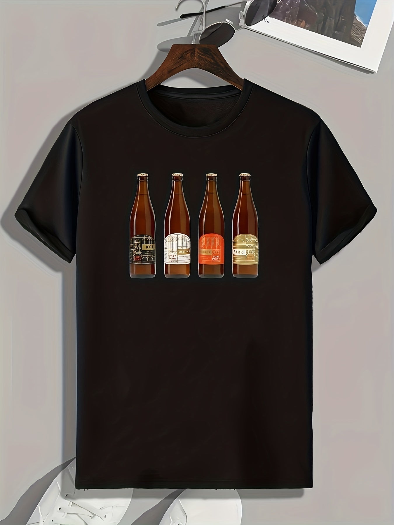 Men's Drinks Print Graphic Tee Comfy Summer T-shirt