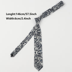 Men's Flower Print Tie for Wedding Party