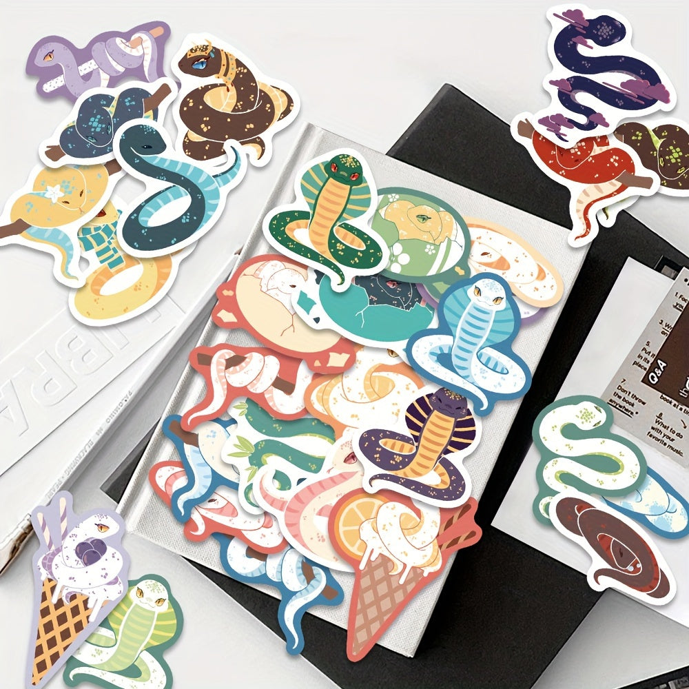 40pcs Cartoon Block Snake Series Graffiti Stickers for Laptop Helmet Desktop Wat