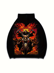 Skull 3D Print Hoodies For Men Loose Hooded Pullover