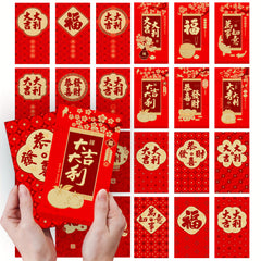 6pcs Red Envelopes 3D Embossed Lucky Money Pockets Wedding Supplies