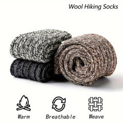 Men's Cartoon Crew Socks Thermal Wool Blend Comfy Casual Unisex