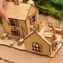 3D Wooden Puzzle Peace Series Village Scene Easy to Assemble