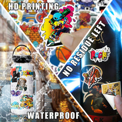 200pcs Graffiti Cartoon Vinyl Waterproof Stickers For Water Bottle Laptop Phone