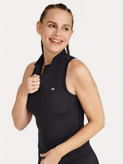 Sleeveless Sports Tank Top High Stretch Zip-Up Summer Top