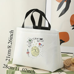 Printed Planet Lunch Bag Insulated Waterproof Large Capacity