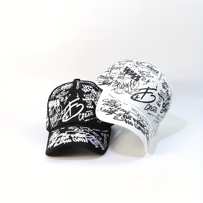Cool Graffiti Printed Baseball Cap for Men and Women
