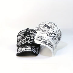 Cool Graffiti Printed Baseball Cap for Men and Women