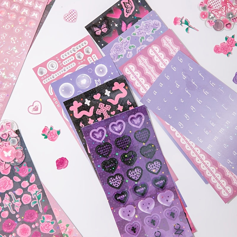 30 Sheets Laser Alphabet Number Stickers for Scrapbooking