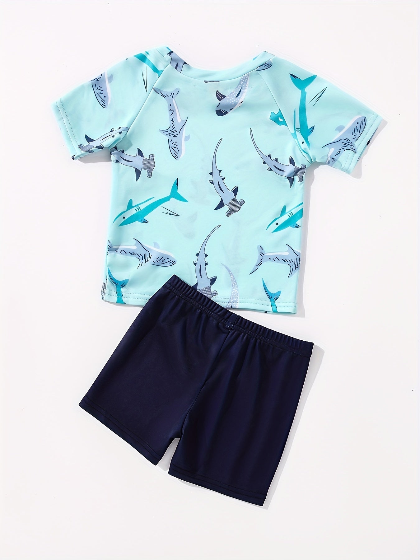 Boys Cartoon Shark Swimwear Set for Beach Vacation