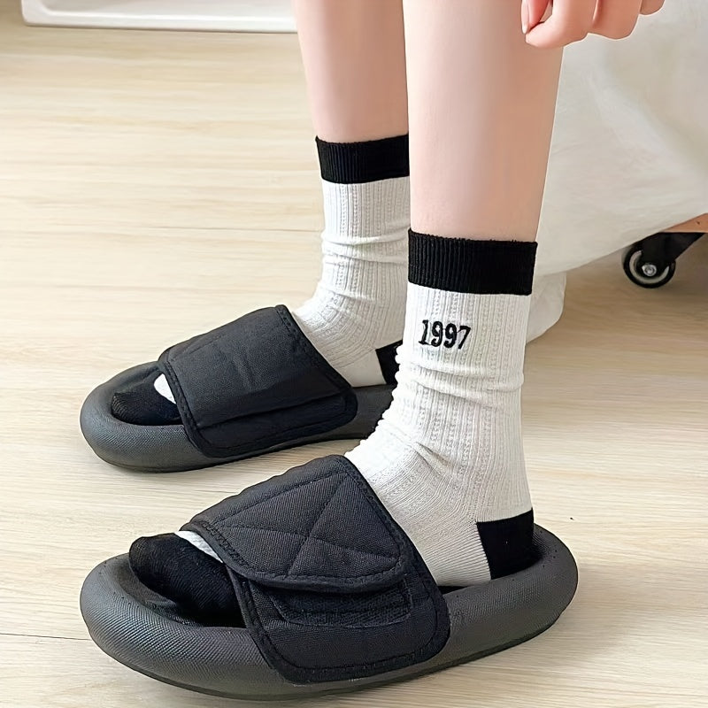 5 Pairs Striped Sports Socks Breathable Women's Stockings