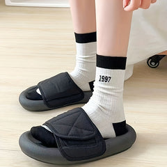 5 Pairs Striped Sports Socks Breathable Women's Stockings