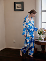 Horse Print Pajama Set Long Sleeve Top & Pants Women's Sleepwear