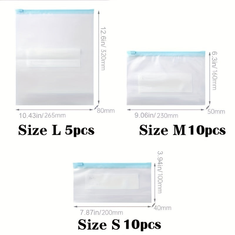 25pcs Reusable Zipper Bag Food Storage Leakproof Airtight BPA Self Standing Stor
