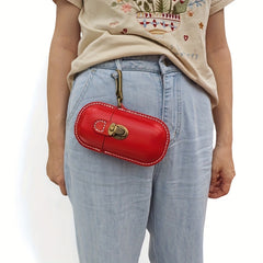 Vintage Style Leather Wallet & Glasses Case Organizer