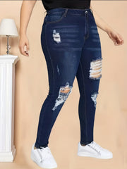 Ripped High Rise Skinny Jeans