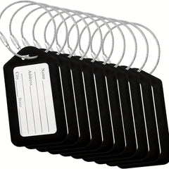 10 Green Luggage Tags with Keychain Attachment