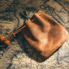 Faux Leather Drawstring Coin Purse Wallet for Home & Travel