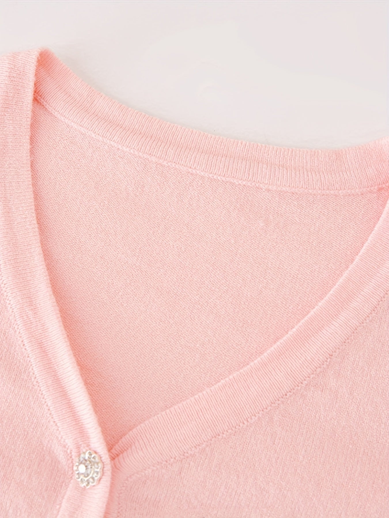 Girls' Thin Knit Cardigan Long Sleeve V Neck Sweater