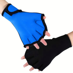 Diving Webbed Gloves Half Finger Swimming Gloves for Men and Women