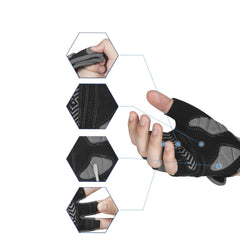 Moreok Gel Biker Gloves Comfortable Durable Cycling Gloves Gray