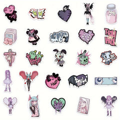 50pcs Lady Graffiti Stickers Laptop Helmet Water Cup Waterproof