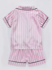Girls Stripes Print Pajamas Set for Summer