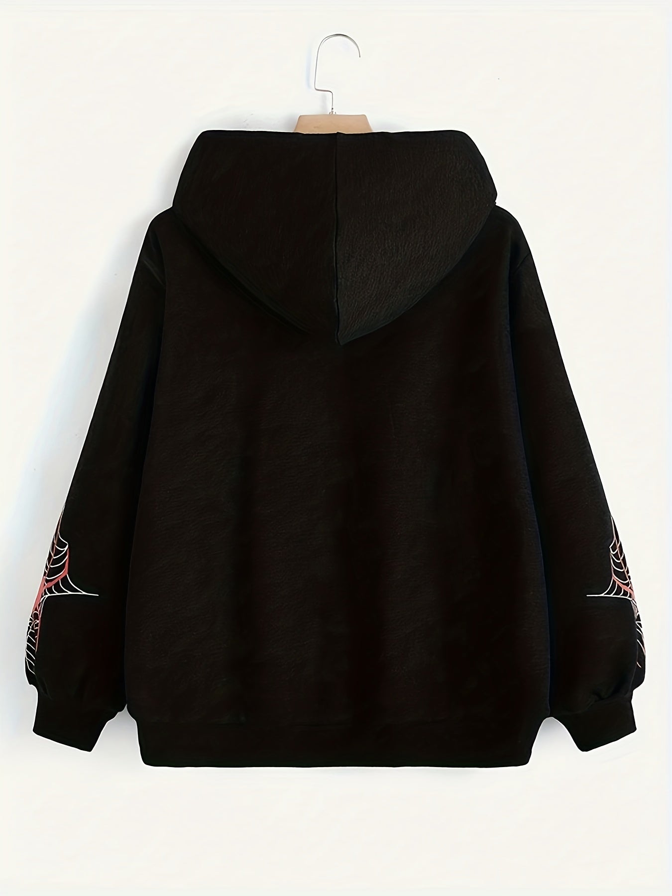 Spider Graphic Print Boys Zip Up Hooded Sweatshirt Casual Long Sleeve