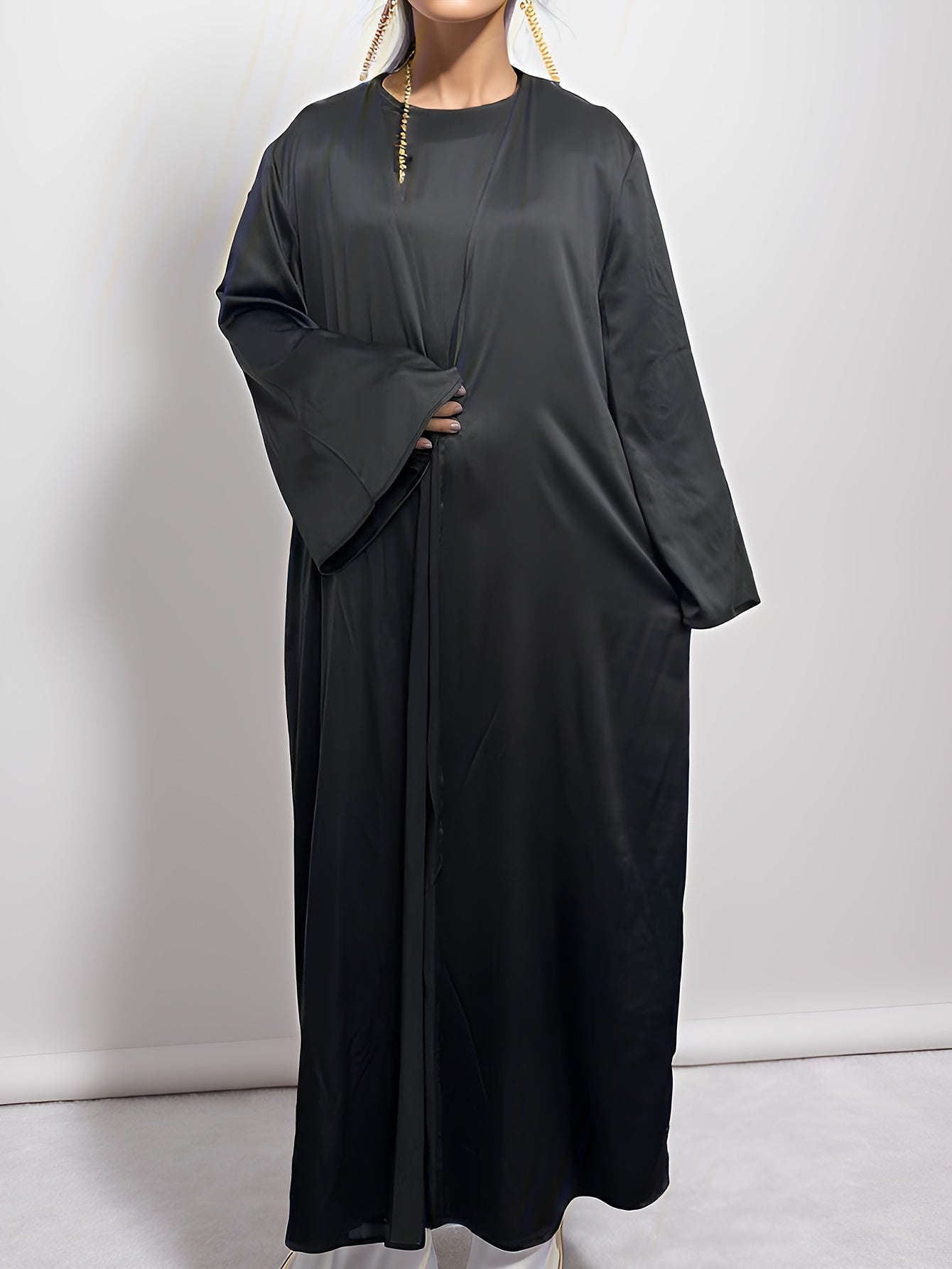 Modest Abaya Outfits Women's Maxi Dress & Cardigan Set