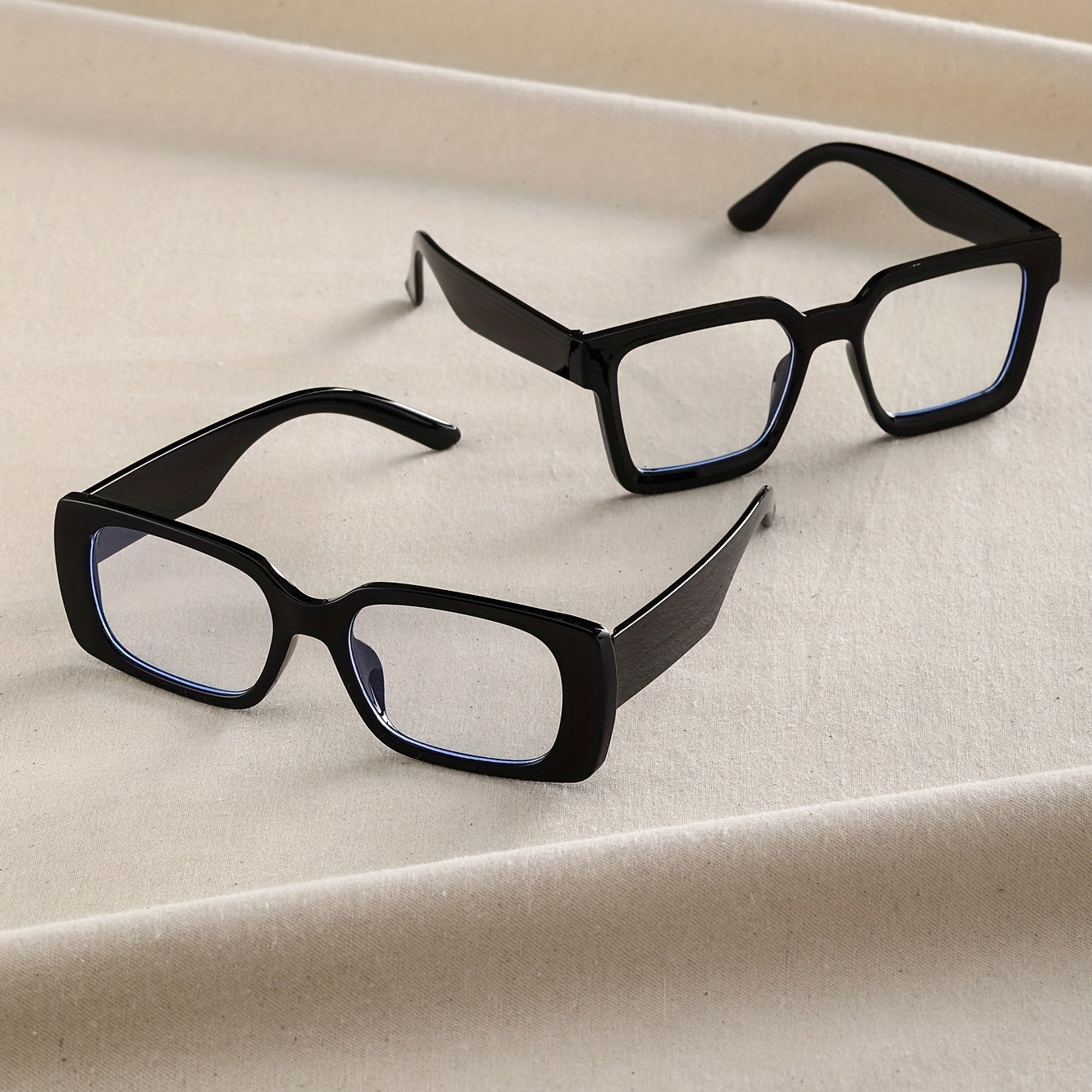 Clear Lens Glasses Rectangle Frame Eyeglasses Anti Light Eyewear