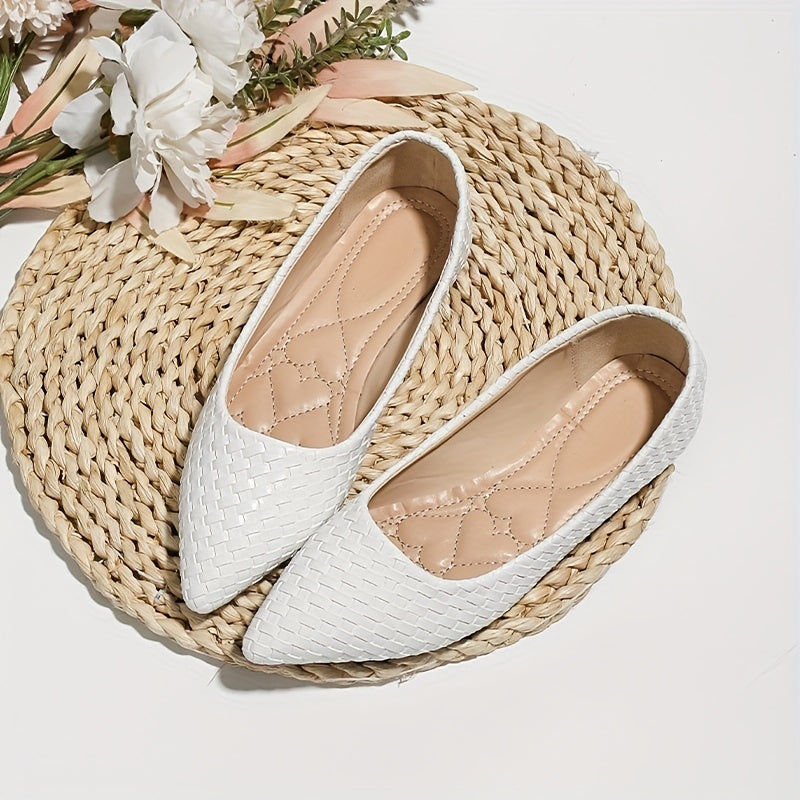 Women's Pointed Toe Slip On Flat Shoes Lightweight Walking Shoes