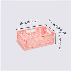 Large Capacity Foldable Desktop Plastic Storage Box Storage Basket