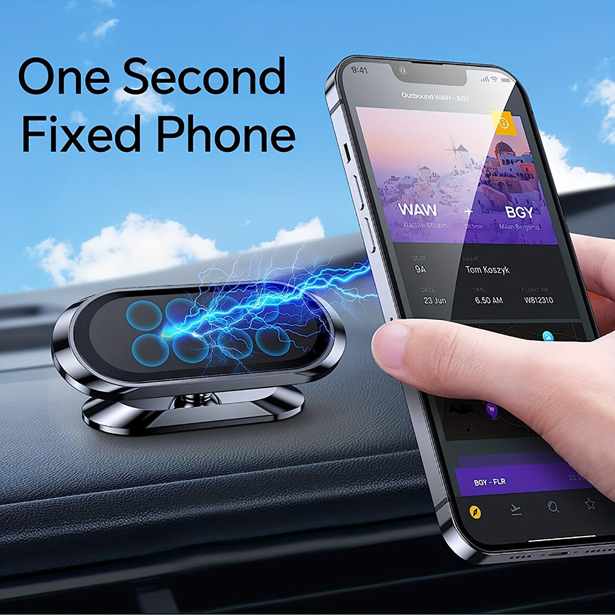 8 Magnets Car Magnetic Phone Holder with 2 Metal Plates