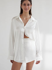 Satin Pajama Shorts Elastic Waist Lounge Pants