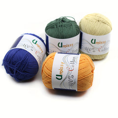2pcsX50g 100 Cotton Yarn With 2pcs Purple Markers Crochet Yarn